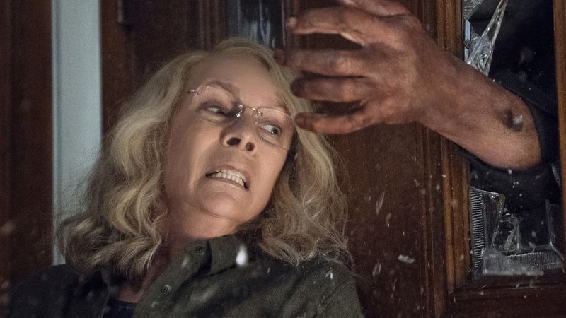 Laurie (Jamie Lee Curtis) wages war on her attacker in new Halloween film.